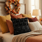 Sm:)e Embroidered Goost Plush Faux Fur Jacquard Halloween Throw Pillow Cover 18x18 Inch White, Set of 2 Silky Soft Cushion Case for Sofa Couch - Image 39