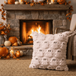 Sm:)e Embroidered Goost Plush Faux Fur Jacquard Halloween Throw Pillow Cover 18x18 Inch White, Set of 2 Silky Soft Cushion Case for Sofa Couch - Image 32